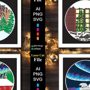 Intra απο ξύλο plywood 3mm-4mm πάχος - Κουτί σκιάς χριστουγεννιάτικου χειμερινού παραθύρου Δίασταση 25x25 cm INTRAFABR-41041724 - Image 2