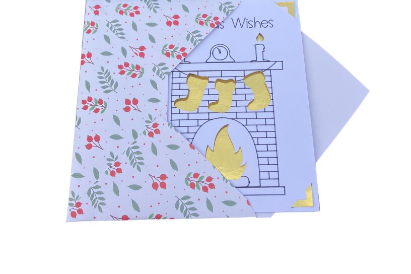 Intra απο ξύλο plywood 3mm-4mm πάχος -   για Χριστουγεννιάτικες Κάρτες Τζάκι Δίασταση 25x5 cm INTRAFABR-77159319