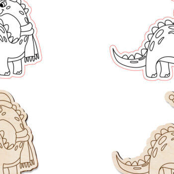 Intra απο ξύλο plywood 3mm-4mm πάχος - Χριστούγεννα με Σετ Laser Dinos Δίασταση 15x15 cm INTRAFABR-107205365 - Image 2