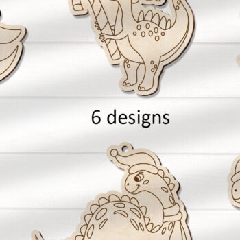 Intra απο ξύλο plywood 3mm-4mm πάχος - Χριστούγεννα με Σετ Laser Dinos Δίασταση 15x15 cm INTRAFABR-107205365 - Image 3