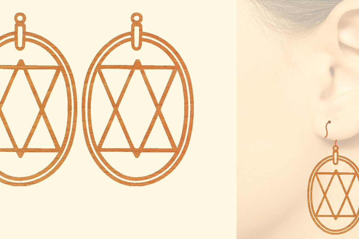 Intra απο ξύλο plywood 3mm-4mm πάχος - Χριστουγεννιάτικα Ξύλινα Σκουλαρίκια Laser Cut  Δίασταση 3x3 cm INTRAFABR-79867489