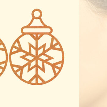 Intra απο ξύλο plywood 3mm-4mm πάχος - Χριστουγεννιάτικα Ξύλινα Σκουλαρίκια Laser Cut  Δίασταση 3x3 cm INTRAFABR-79867667 - Image 1