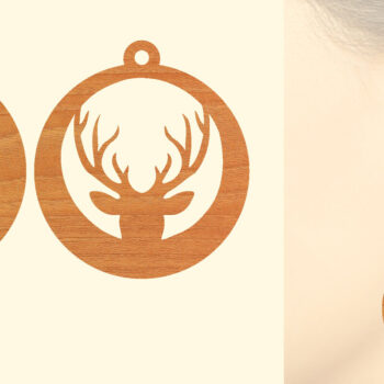 Intra απο ξύλο plywood 3mm-4mm πάχος - Χριστουγεννιάτικα Ξύλινα Σκουλαρίκια Laser Cut  Δίασταση 3x3 cm INTRAFABR-79867802 - Image 1