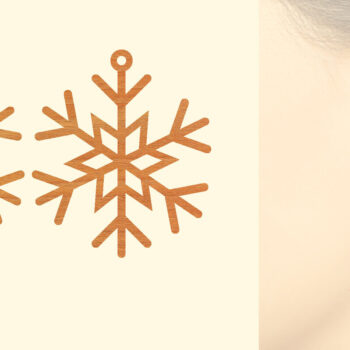 Intra απο ξύλο plywood 3mm-4mm πάχος - Χριστουγεννιάτικα Ξύλινα Σκουλαρίκια Laser Cut Δίασταση 3x3 cm INTRAFABR-79866675 - Image 1