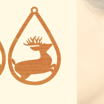 Intra απο ξύλο plywood 3mm-4mm πάχος - Χριστουγεννιάτικα Ξύλινα Σκουλαρίκια Laser Cut  Δίασταση 3x3 cm INTRAFABR-79868106 - Image 1