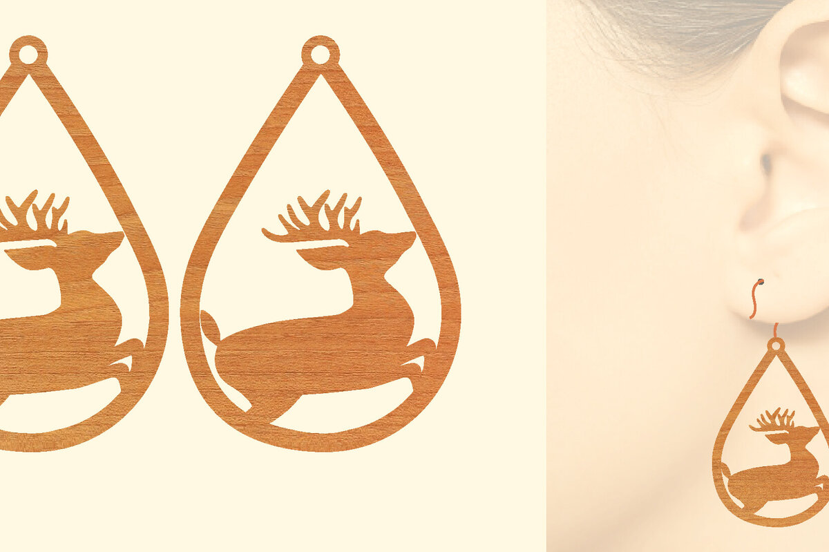 Intra απο ξύλο plywood 3mm-4mm πάχος - Χριστουγεννιάτικα Ξύλινα Σκουλαρίκια Laser Cut  Δίασταση 3x3 cm INTRAFABR-79868106