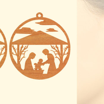 Intra απο ξύλο plywood 3mm-4mm πάχος - Χριστουγεννιάτικα Ξύλινα Σκουλαρίκια Laser Cut  Δίασταση 3x3 cm INTRAFABR-80079478 - Image 1