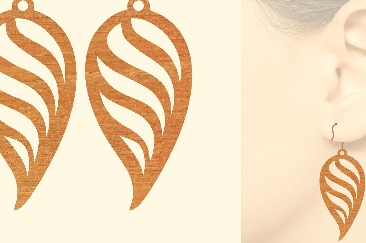 Intra απο ξύλο plywood 3mm-4mm πάχος - Χριστουγεννιάτικα Ξύλινα Σκουλαρίκια Laser Cut  Δίασταση 3x3 cm INTRAFABR-80079542