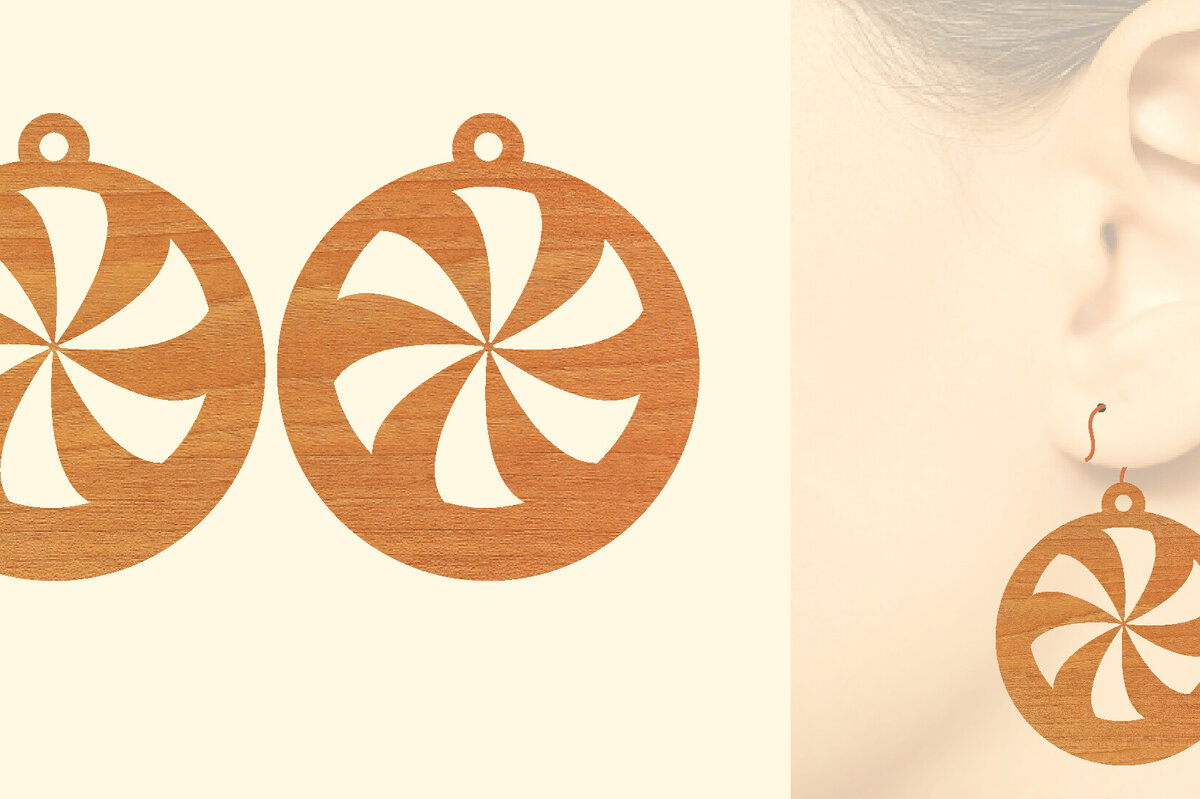 Intra απο ξύλο plywood 3mm-4mm πάχος - Χριστουγεννιάτικα Ξύλινα Σκουλαρίκια Laser Cut  Δίασταση 3x3 cm INTRAFABR-79867418