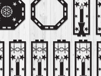 Intra απο ξύλο plywood 3mm-4mm πάχος - Χριστουγεννιάτικο Ξύλινο Φανάρι με Laser Cut Δίασταση 15x15 cm INTRAFABR-51983376 - Image 2