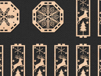 Intra απο ξύλο plywood 3mm-4mm πάχος - Χριστουγεννιάτικο Ξύλινο Φανάρι με Laser Cut Δίασταση 15x15 cm INTRAFABR-51983376 - Image 3