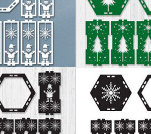 Intra απο ξύλο plywood 3mm-4mm πάχος - Χριστουγεννιάτικο Ξύλινο Φανάρι με Laser Cut Δίασταση 15x15 cm INTRAFABR-51983360