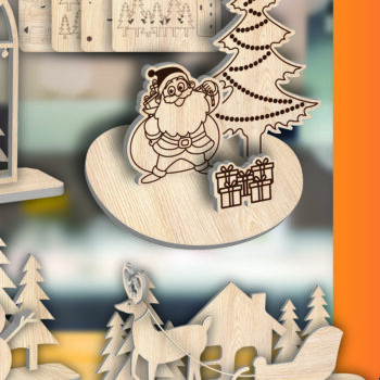 Intra απο ξύλο plywood 3mm-4mm πάχος - Πακέτο δώρου Χριστουγεννιάτικη ξύλινη κάρτα  Δίασταση 15x15 cm INTRAFABR-107006410 - Image 1