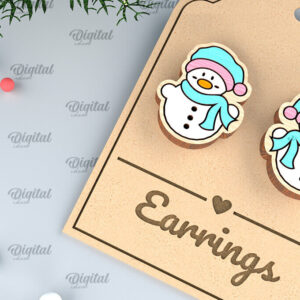 Intra απο ξύλο plywood 3mm-4mm πάχος - Χριστουγεννιάτικα ξύλινα σκουλαρίκια με λέιζερ Δίασταση 3x3 cm INTRAFABR-99873675