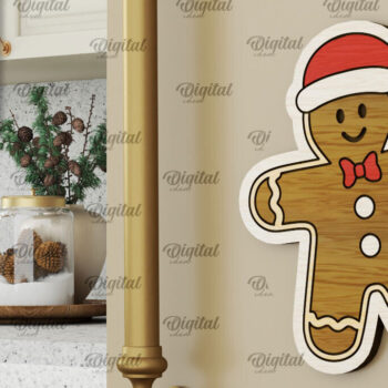 Intra απο ξύλο plywood 3mm-4mm πάχος - Χριστουγεννιάτικο Ξύλινο σχέδιο κοπής με μαγνήτη με λέιζερ Δίασταση 15x15 cm INTRAFABR-104687339 - Image 1