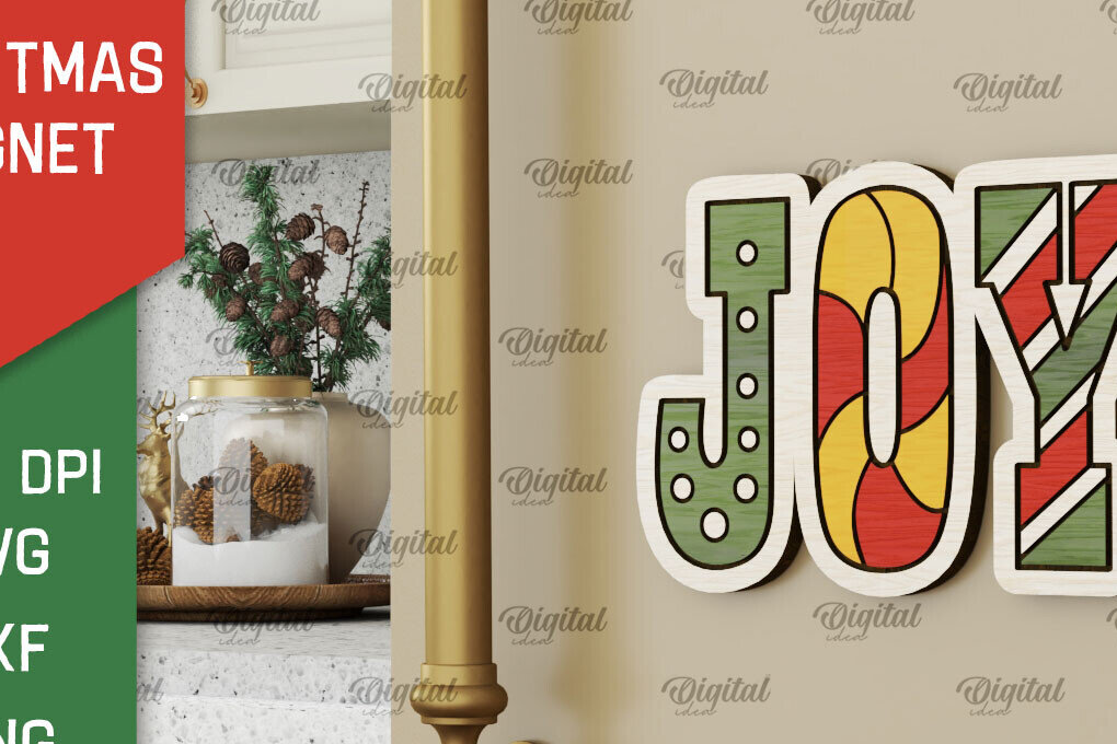 Intra απο ξύλο plywood 3mm-4mm πάχος - Χριστουγεννιάτικο Ξύλινο σχέδιο κοπής με μαγνήτη με λέιζερ Δίασταση 15x15 cm INTRAFABR-104687147