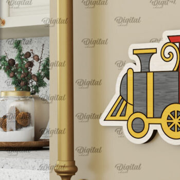 Intra απο ξύλο plywood 3mm-4mm πάχος - Χριστουγεννιάτικο Ξύλινο σχέδιο κοπής με μαγνήτη με λέιζερ Δίασταση 15x15 cm INTRAFABR-104687165 - Image 1