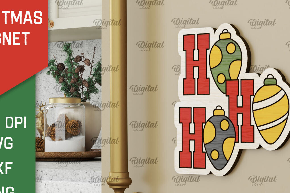 Intra απο ξύλο plywood 3mm-4mm πάχος - Χριστουγεννιάτικο Ξύλινο σχέδιο κοπής με μαγνήτη με λέιζερ Δίασταση 15x15 cm INTRAFABR-104687193