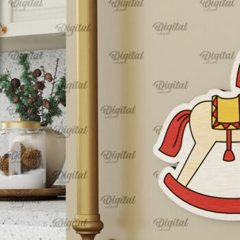 Intra απο ξύλο plywood 3mm-4mm πάχος - Χριστουγεννιάτικο Ξύλινο σχέδιο κοπής με μαγνήτη με λέιζερ Δίασταση 15x15 cm INTRAFABR-104687306 - Image 1