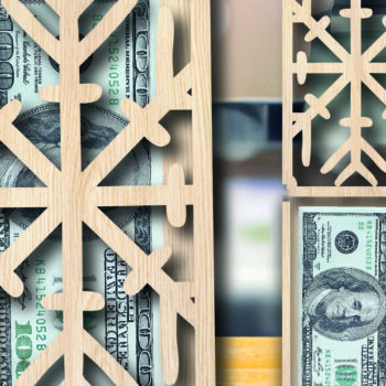 Intra απο ξύλο plywood 3mm-4mm πάχος -   με χριστουγεννιάτικη ξύλινη θήκη χρημάτων Δίασταση 15x15 cm INTRAFABR-106141491 - Image 2