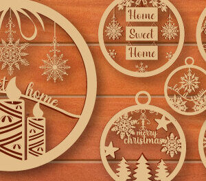 Intra απο ξύλο plywood 3mm-4mm πάχος - Χριστουγεννιάτικο Ξύλινο Στολίδι  Πακέτο 778 Δίασταση 6x6 cm INTRAFABR-50230114