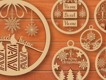 Intra απο ξύλο plywood 3mm-4mm πάχος - Χριστουγεννιάτικο Ξύλινο Στολίδι  Πακέτο 778 Δίασταση 6x6 cm INTRAFABR-50230114 - Image 1