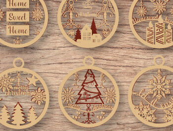 Intra απο ξύλο plywood 3mm-4mm πάχος - Χριστουγεννιάτικο Ξύλινο Στολίδι  Πακέτο 778 Δίασταση 6x6 cm INTRAFABR-50230114 - Image 2