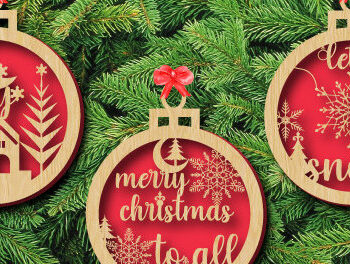 Intra απο ξύλο plywood 3mm-4mm πάχος - Χριστουγεννιάτικο Ξύλινο Στολίδι  Bundle1050 Δίασταση 6x6 cm INTRAFABR-108230278 - Image 1