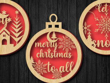 Intra απο ξύλο plywood 3mm-4mm πάχος - Χριστουγεννιάτικο Ξύλινο Στολίδι  Bundle1050 Δίασταση 6x6 cm INTRAFABR-108230278 - Image 3