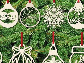 Intra απο ξύλο plywood 3mm-4mm πάχος - Χριστουγεννιάτικο Ξύλινο Στολίδι  Πακέτο1090 Δίασταση 6x6 cm INTRAFABR-107700469 - Image 2