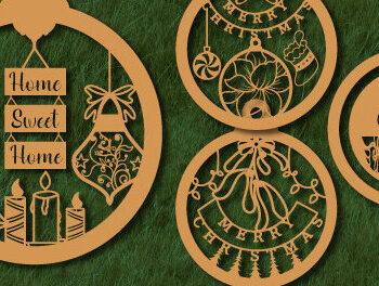 Intra απο ξύλο plywood 3mm-4mm πάχος - Χριστουγεννιάτικο Ξύλινο Στολίδι  Bundle1102 Δίασταση 6x6 cm INTRAFABR-108288476 - Image 2