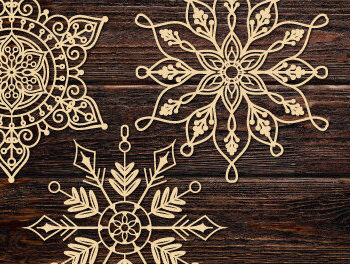 Intra απο ξύλο plywood 3mm-4mm πάχος - Χριστουγεννιάτικο Ξύλινο Στολίδι  Πακέτο1132 Δίασταση 6x6 cm INTRAFABR-108862275 - Image 3