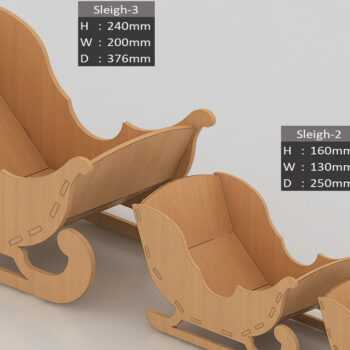 Intra απο ξύλο plywood 3mm-4mm πάχος - Χριστουγεννιάτικα Ξύλινα Αρχεία κομμένα με έλκηθρο Άγιου Βασίλη Δίασταση 30x20 cm INTRAFABR-38589870 - Image 1