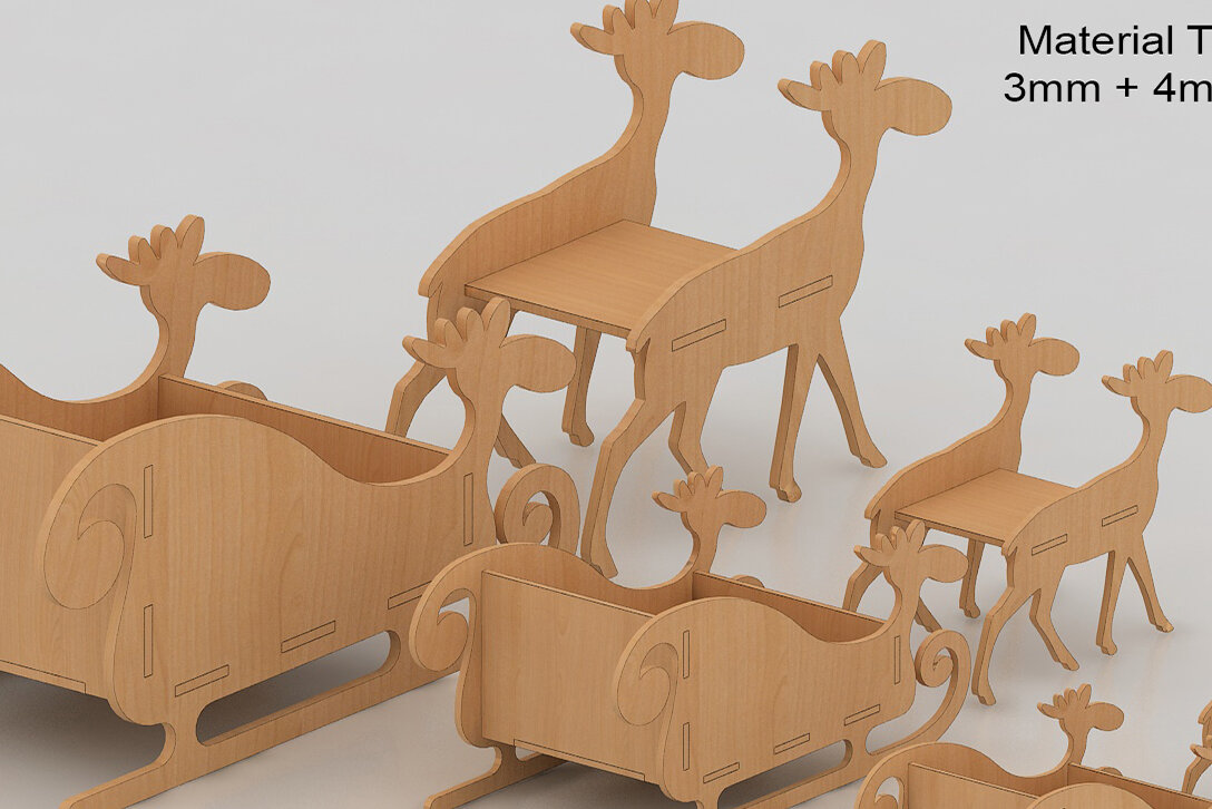 Intra απο ξύλο plywood 3mm-4mm πάχος - Χριστουγεννιάτικα Ξύλινα Αρχεία Λέιζερ Άι Βασίλη Δίασταση 30x20 cm INTRAFABR-38590192