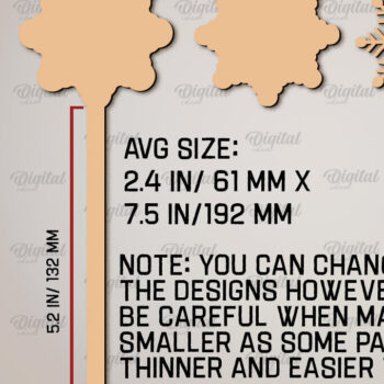 Intra απο ξύλο plywood 3mm-4mm πάχος - Χριστουγεννιάτικο Ξύλινο Αναδευτήρα LaserCut Πακέτο Δίασταση 15x15 cm INTRAFABR-104869718 - Image 2