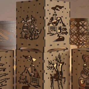 Intra απο ξύλο plywood 3mm-4mm πάχος - Χριστουγεννιάτικο Ξύλινο Επιτραπέζιο φωτιστικό με Creativ Δίασταση 30x20 cm INTRAFABR-43068850