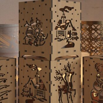 Intra απο ξύλο plywood 3mm-4mm πάχος - Χριστουγεννιάτικο Ξύλινο Επιτραπέζιο φωτιστικό με Creativ Δίασταση 30x20 cm INTRAFABR-43068850 - Image 1