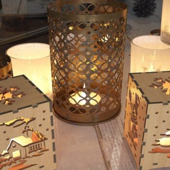 Intra απο ξύλο plywood 3mm-4mm πάχος - Χριστουγεννιάτικο Ξύλινο Επιτραπέζιο φωτιστικό με Creativ Δίασταση 30x20 cm INTRAFABR-43068850 - Image 3