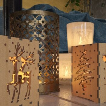 Intra απο ξύλο plywood 3mm-4mm πάχος - Χριστουγεννιάτικο Ξύλινο Επιτραπέζιο φωτιστικό με Creativ Δίασταση 30x20 cm INTRAFABR-43068850 - Image 4