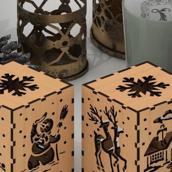 Intra απο ξύλο plywood 3mm-4mm πάχος - Χριστουγεννιάτικο Ξύλινο Επιτραπέζιο φωτιστικό με Creativ Δίασταση 30x20 cm INTRAFABR-43068850 - Image 5