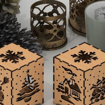 Intra απο ξύλο plywood 3mm-4mm πάχος - Χριστουγεννιάτικο Ξύλινο Επιτραπέζιο φωτιστικό με Creativ Δίασταση 30x20 cm INTRAFABR-43068850 - Image 7