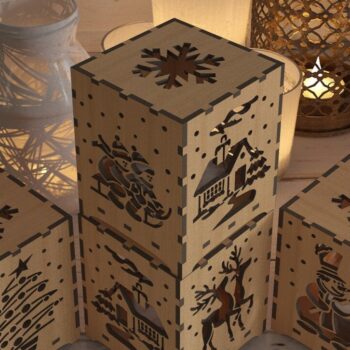 Intra απο ξύλο plywood 3mm-4mm πάχος - Χριστουγεννιάτικο Ξύλινο Επιτραπέζιο φωτιστικό με Creativ Δίασταση 30x20 cm INTRAFABR-43068850 - Image 8