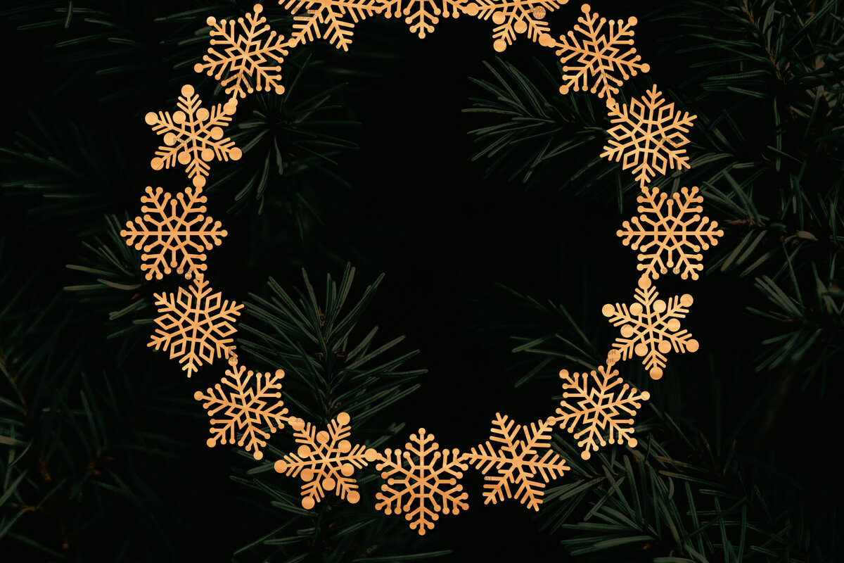 Intra απο ξύλο plywood 3mm-4mm πάχος - Χριστουγεννιάτικο στεφάνι τρισδιάστατο σχέδιο κοπής με λέιζερ Δίασταση 20x20 cm INTRAFABR-109213769