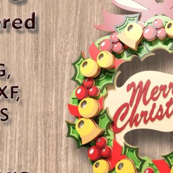 Intra απο ξύλο plywood 3mm-4mm πάχος - Χριστουγεννιάτικο στεφάνι 3D  Πολυεπίπεδα Αρχεία Δίασταση 8x9 cm INTRAFABR-108908564 - Image 1