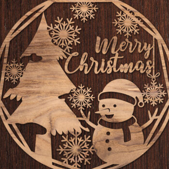 Intra απο ξύλο plywood 3mm-4mm πάχος - Χριστουγεννιάτικο στεφάνι 9  Δίασταση 30x20 cm INTRAFABR-48208663 - Image 2