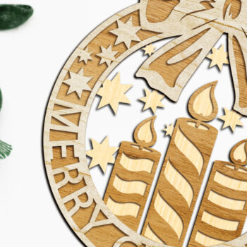 Intra απο ξύλο plywood 3mm-4mm πάχος - Χριστουγεννιάτικο στεφάνι διακοσμητικό πρότυπο Δίασταση 16x19 cm INTRAFABR-108685439 - Image 2