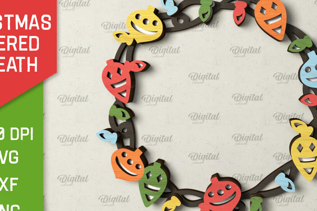 Intra απο ξύλο plywood 3mm-4mm πάχος - Χριστουγεννιάτικο στεφάνι πόρτας πινακίδα  Δίασταση 15x15 cm INTRAFABR-105128684