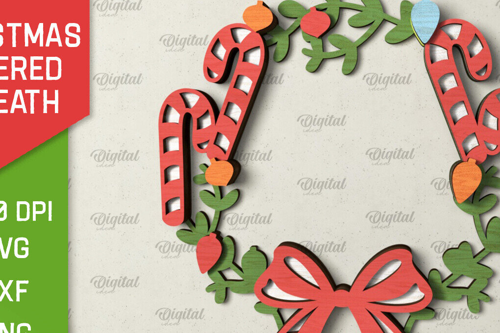 Intra απο ξύλο plywood 3mm-4mm πάχος - Χριστουγεννιάτικο στεφάνι πόρτας πινακίδα  Δίασταση 15x15 cm INTRAFABR-105129012