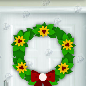 Intra απο ξύλο plywood 3mm-4mm πάχος - Χριστουγεννιάτικο στεφάνι Laser Cut  Δίασταση 15x15 cm INTRAFABR-111494429