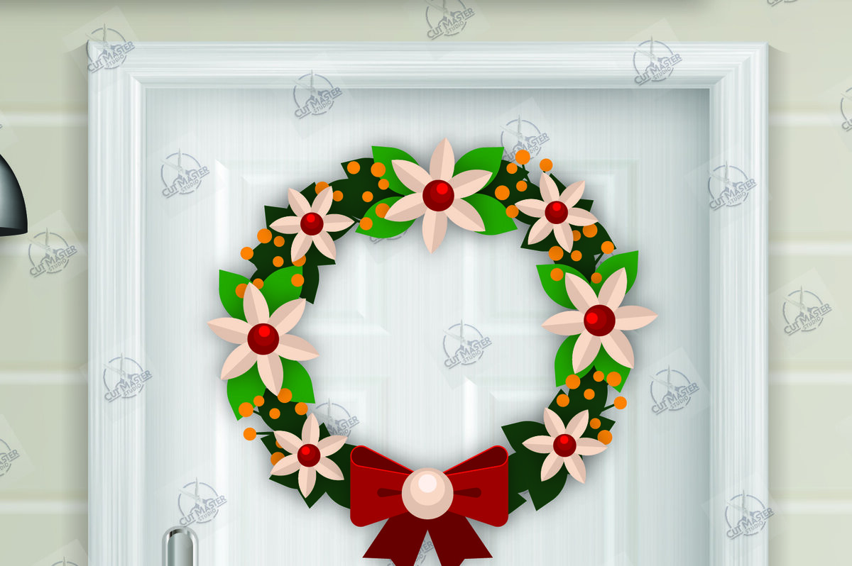 Intra απο ξύλο plywood 3mm-4mm πάχος - Χριστουγεννιάτικο στεφάνι Laser Cut  Δίασταση 15x15 cm INTRAFABR-111494471